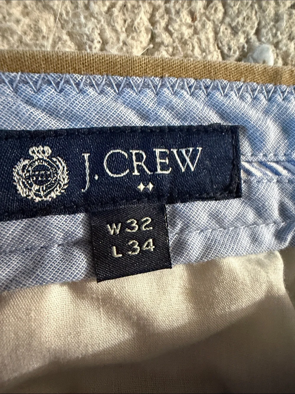 J. Crew Men's 100% Cotton Tan Chino Pants 32x34